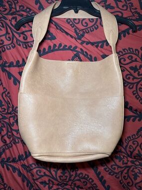 Anthropologie Beige Leather Hobo Shoulder Bag